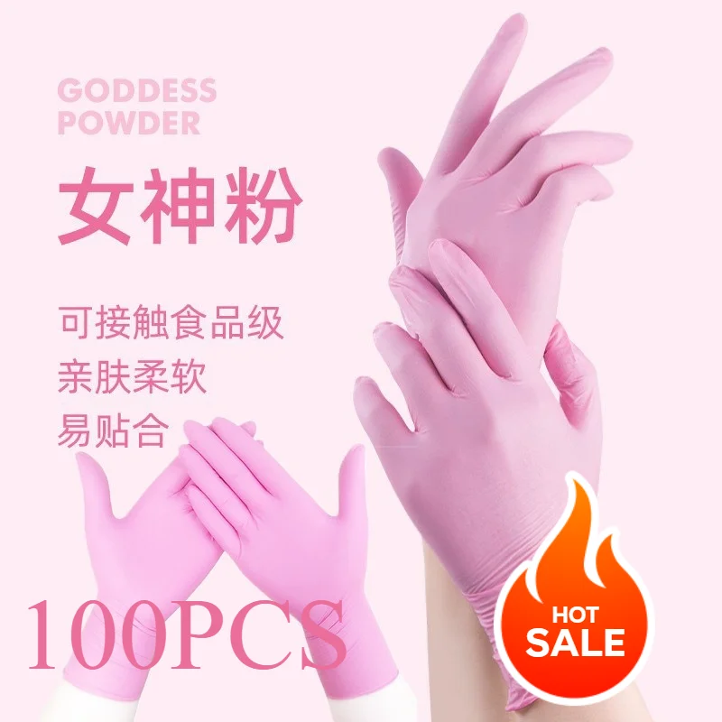 Black Pink Disposable Gloves M Latex Powder Free Nitrile Vinyl Glove X-Small Smallest Hands For Woman Girl Kids Children 100PCS work gloves disposable gloves disposable nitrile gloves vinyl disposable gloves disposable plastic gloves kitchen cleaning gloves