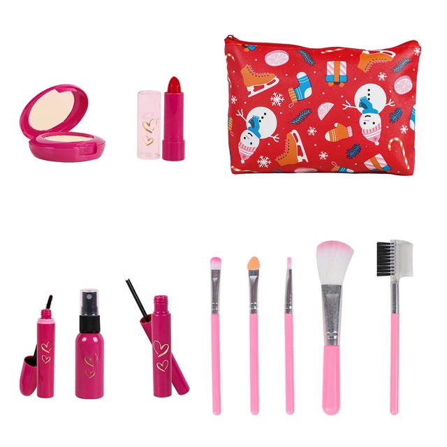 Fingir kit de maquiagem para meninas crianças fingir jogar maquiagem  conjunto com saco de cosméticos para meninas real cosméticos seguro  não-tóxico crianças maquiagem - AliExpress