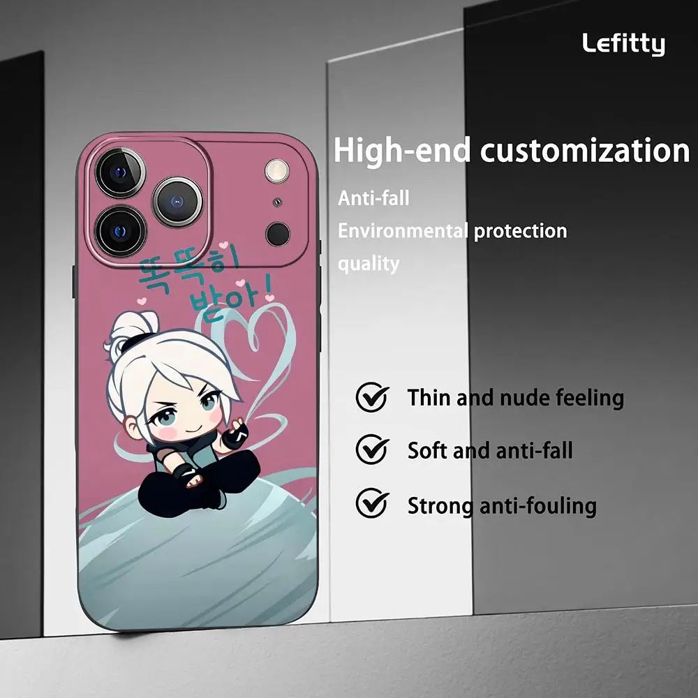 Valorant Sage Artistic Frosted Black Phone Case - Cute Soft Shell