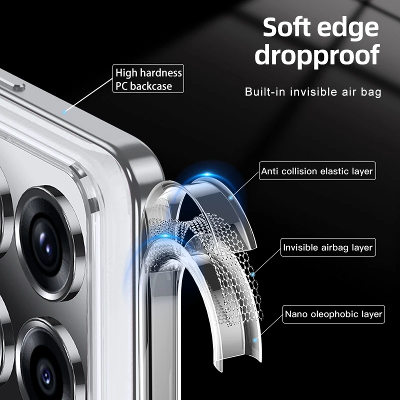 BENTOBEN Cover magnetica Xiaomi 14 compatibile con Magsafe Anello di supporto integrato Custodia di protezione anti-urto, custodia anti graffio anti-polvere per Xiaomi 14 5G 6.36-Trasparente