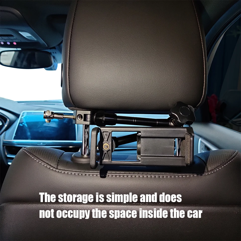 4-11 인치 태블릿 자동차 홀더 iPad 용 1/4 어댑터가있는 매직 암 클램프 뒷좌석 후원자 스탠드 자동차의 전화 태블릿 액세서리