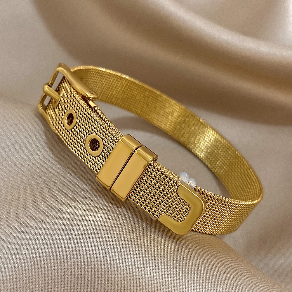Greatera Stainless Steel Knit Mesh Bracelet for Men – Fashionable, Adjustable, and Stylish Accessory