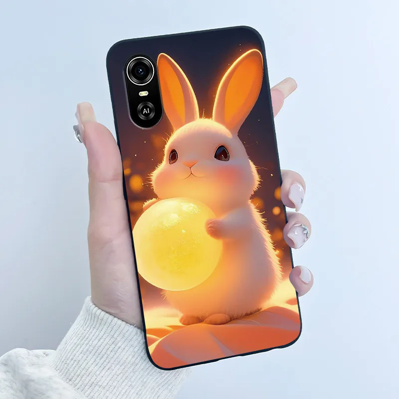 Matte Black Aesthetic Luxury Cute Pattern Soft Silicone Back Cover - Boys & Girls