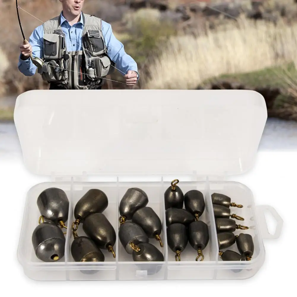 

Attractive Fishing Sinker High Hardness Smooth Surface Fishing Jig Weight Fishing Casting Tool 20Pcs/Set