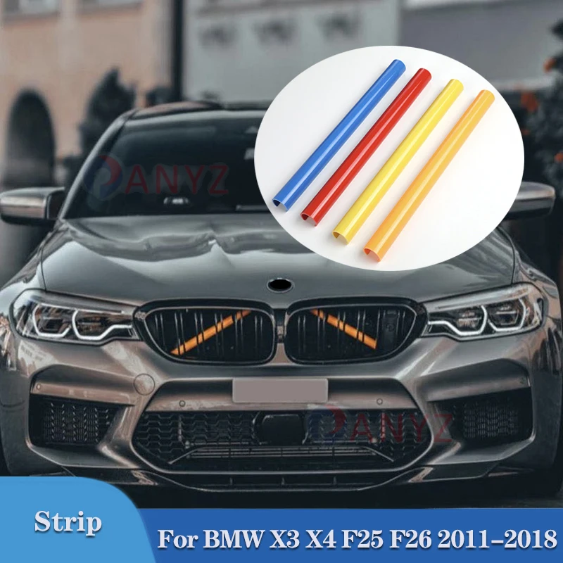 1 Pair Car Front Grille Trim Strips Sport Style Grille Trim Strips Cover For Bmw F25 F26 X3 X4 2011- Car Strip Decorations