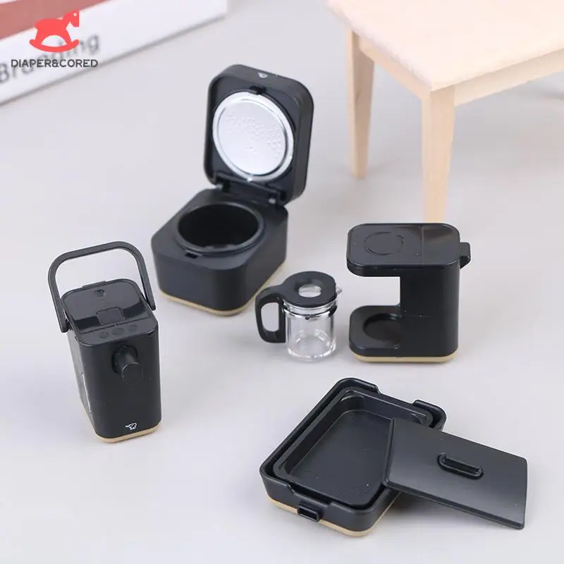 

1pcs 1:12 Dollhouse Mini Kitchen Simulation Coffee Machine Electric Baking Pan Rice Cooker Electrical Appliances Decoration Toys