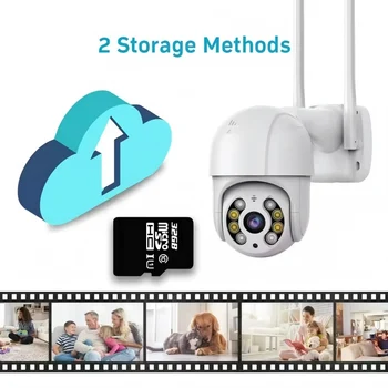 Wireless Security Camera Color Night Vision WiFi Outdoor Indoor Wall Mount Motion Detection Visual Alarm Home Surveillance CCTV 1