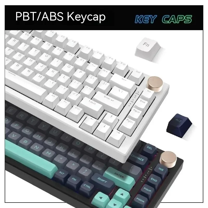 Teclado Mecânico Hotswap sem Fio pc Gaming Acessório Vngn 75 Pro 82 Chaves Tri-mode Bluetooth 2.4g Presentes - Imagem 4