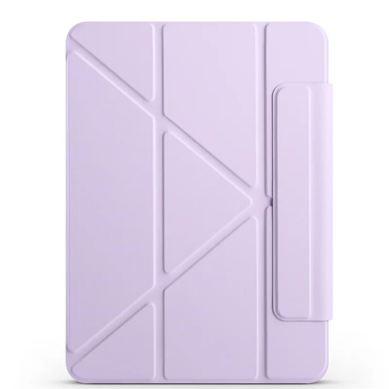 Elegant Smart Fold Leather Tablet Case with Acrylic Back and Magnetic Closure