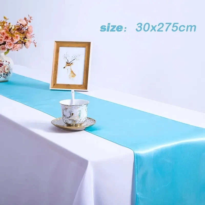 1pc Multicolor Satin Table Runner Autumn Table Runner For Dining Table Christmas Wedding Decoration Red chemble mariage 30*275cm 5