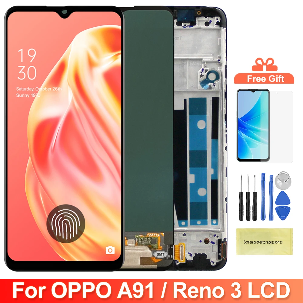 Reno 3 OPPO Reno3 CPH2043 Display Screen with Frame, for