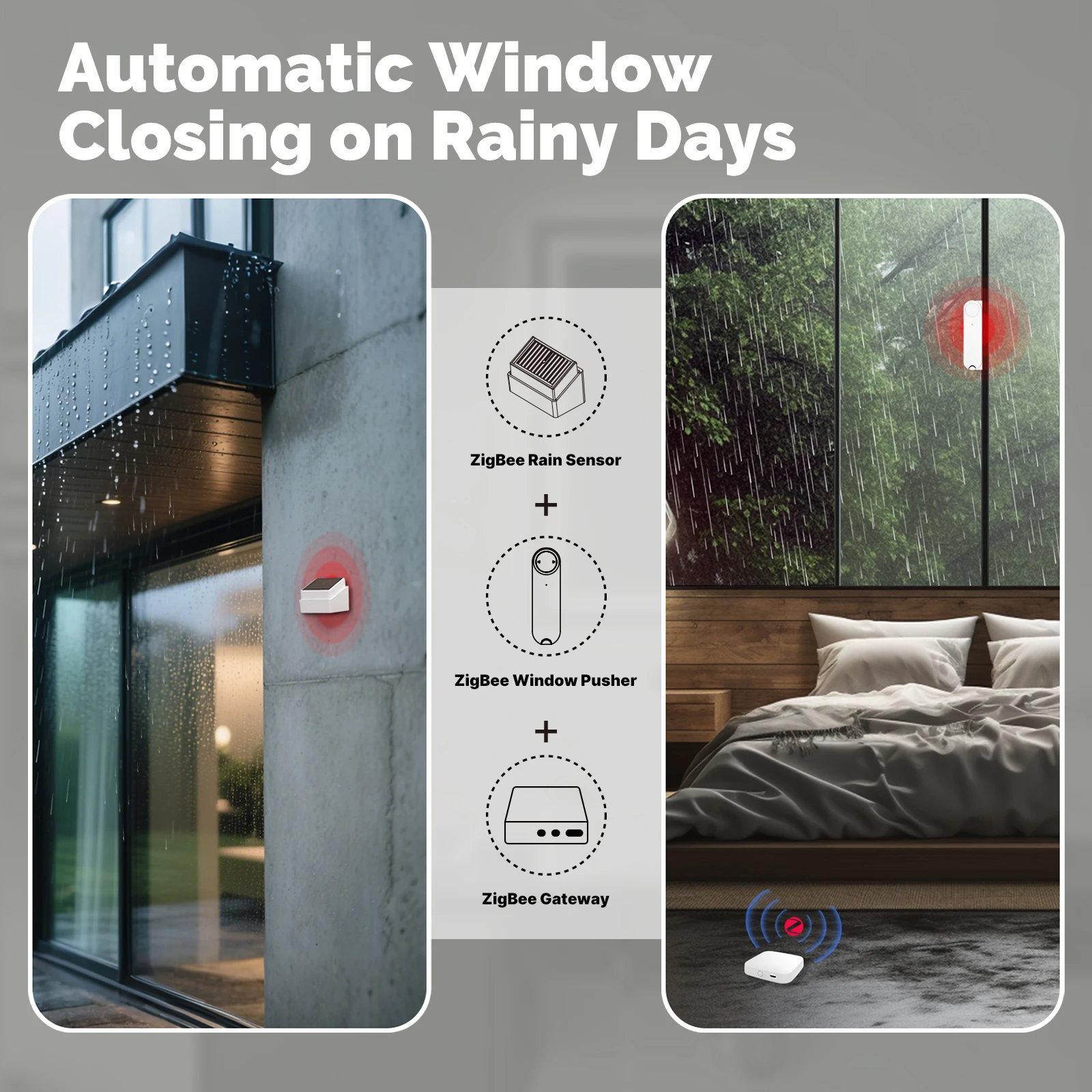 Tuya ZigBee Smart Rain Detection Sensor Water Leakage Flood Detector Wireless IP