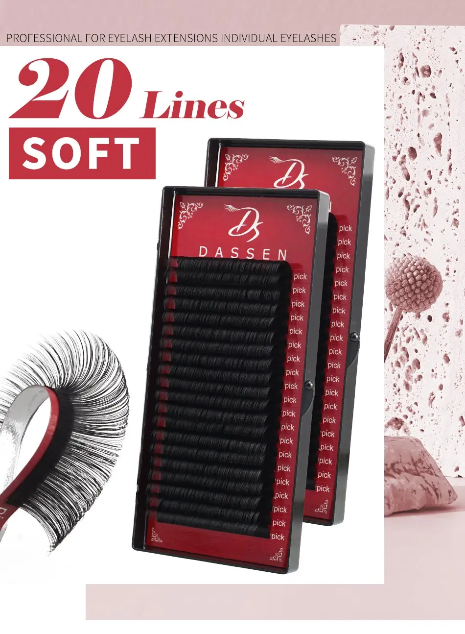 Description Picture 2 of item20Rows Eyelashes Individual Lashes Extension Matte Professional Soft Natural Makeup Premium False Eyelash Extension Faux Cils