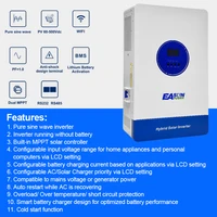 EASUN Onduleur Solaire Hybride 12000W MPPT 220V 48V Entrée PV Max 500V 22000VA Chargeur Solaire 150A Double Entrée Prise en Charge BMS Avec WIFI 5