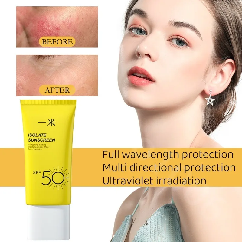 Women's Facial Sunscreen SPF 50+ UV Protection Waterproof Anti-sweat Beach Outdoor UV Isolation Makeup Korean Sunscreen