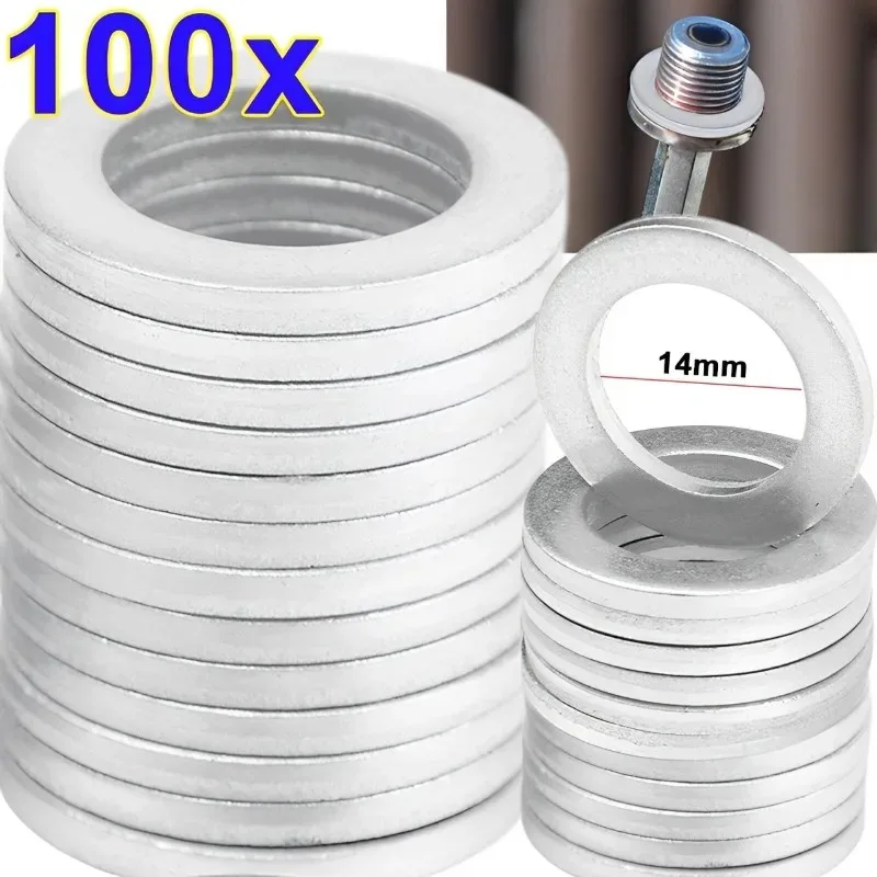 14mm Aluminum Oil Drain Plug Crush Washer Set Non-Slip For Lasting Sealing Car Exterior Accessories For Oil Change oil drain plug gasket,sealing washers,oil drain plug seal washer