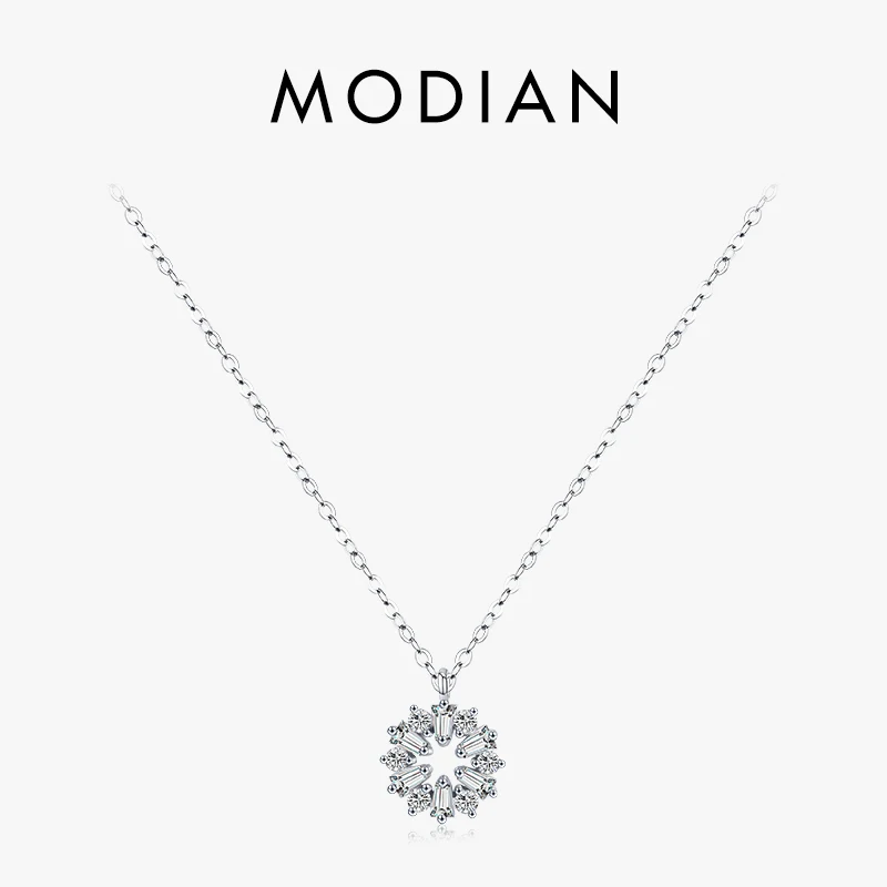 موديان ربط سلسلة قلادة 925 فضة موضة محظوظ ندفة الث...