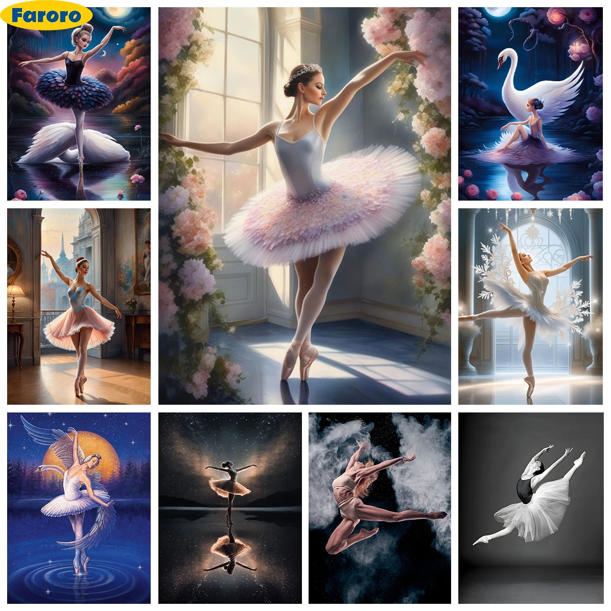 

Ballet Diamond Painting Kit Dancing Girl 5D Diamond Embroidery Cross Stitch Handicrafts Home Wall Art Decor Handmade Girls Gifts