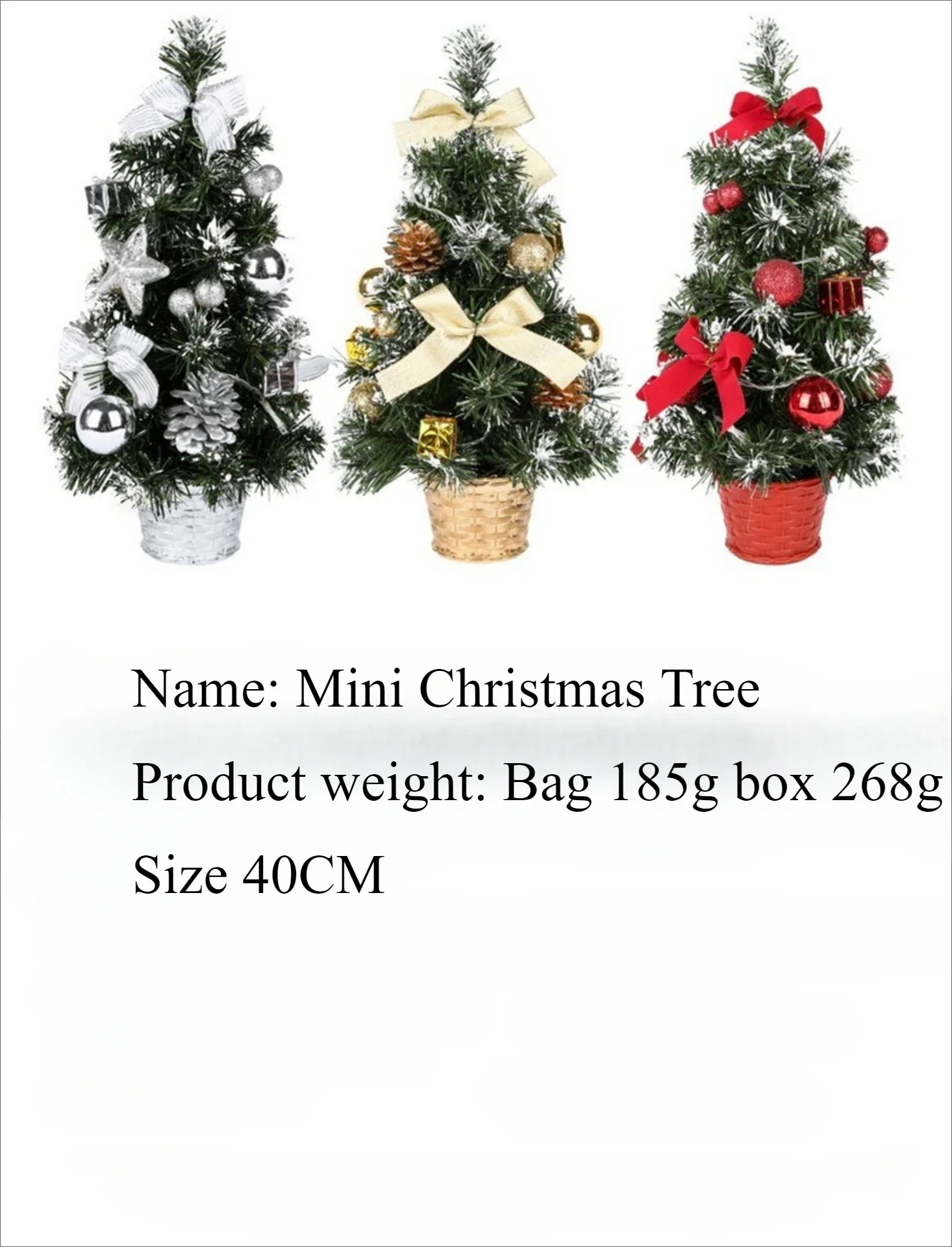 Mini Christmas Tree 40CM with Lights Home Table Decoration New Year Party Decoration Props mini christmas tree