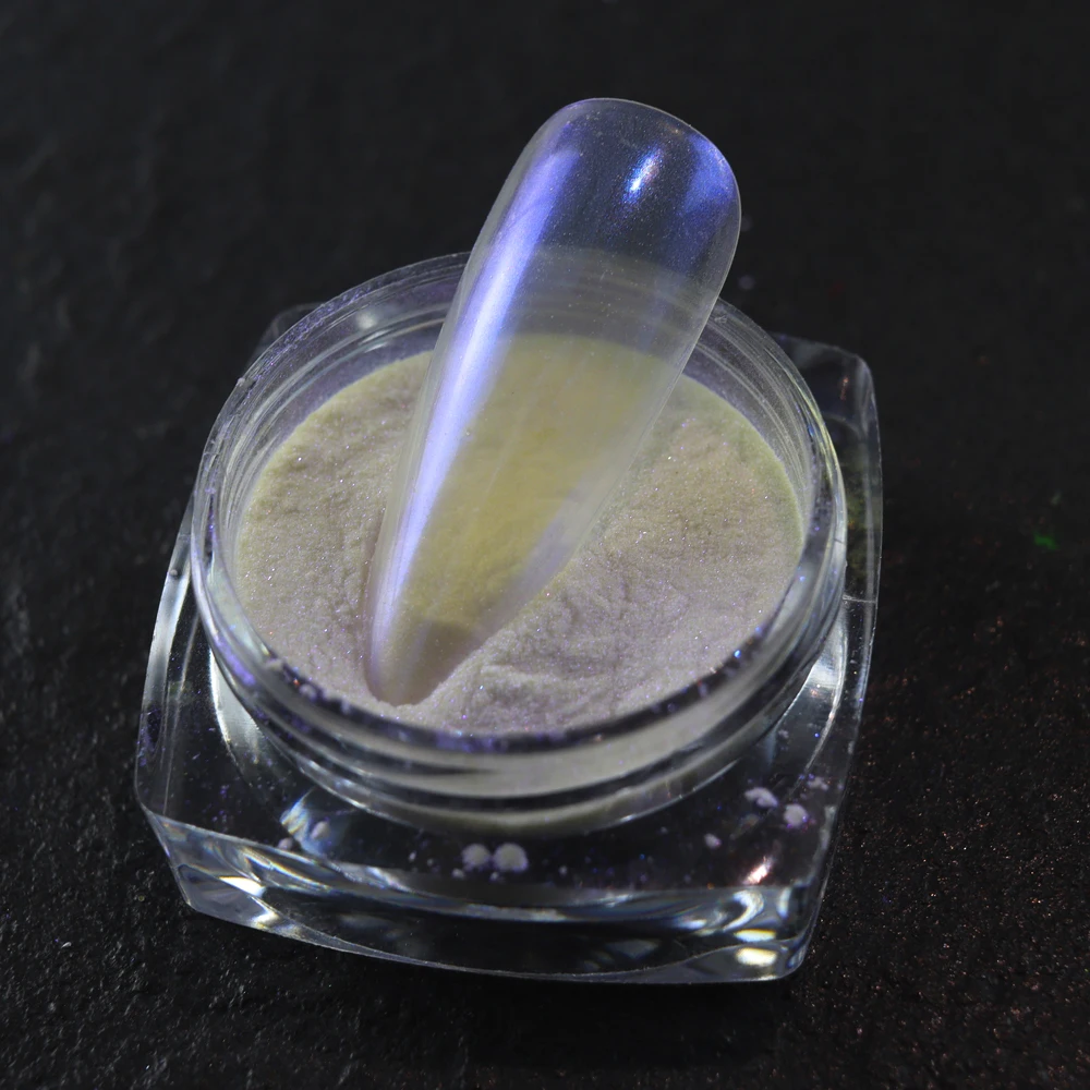 Nail Powder Nail Glitter Nail Pigment Mirror Glossy Glass Chrome Nails Glitter Iridescent Fairy Pigment Aurora Rubbing Dust Summer Fine Powder Wedding Manicure Decor