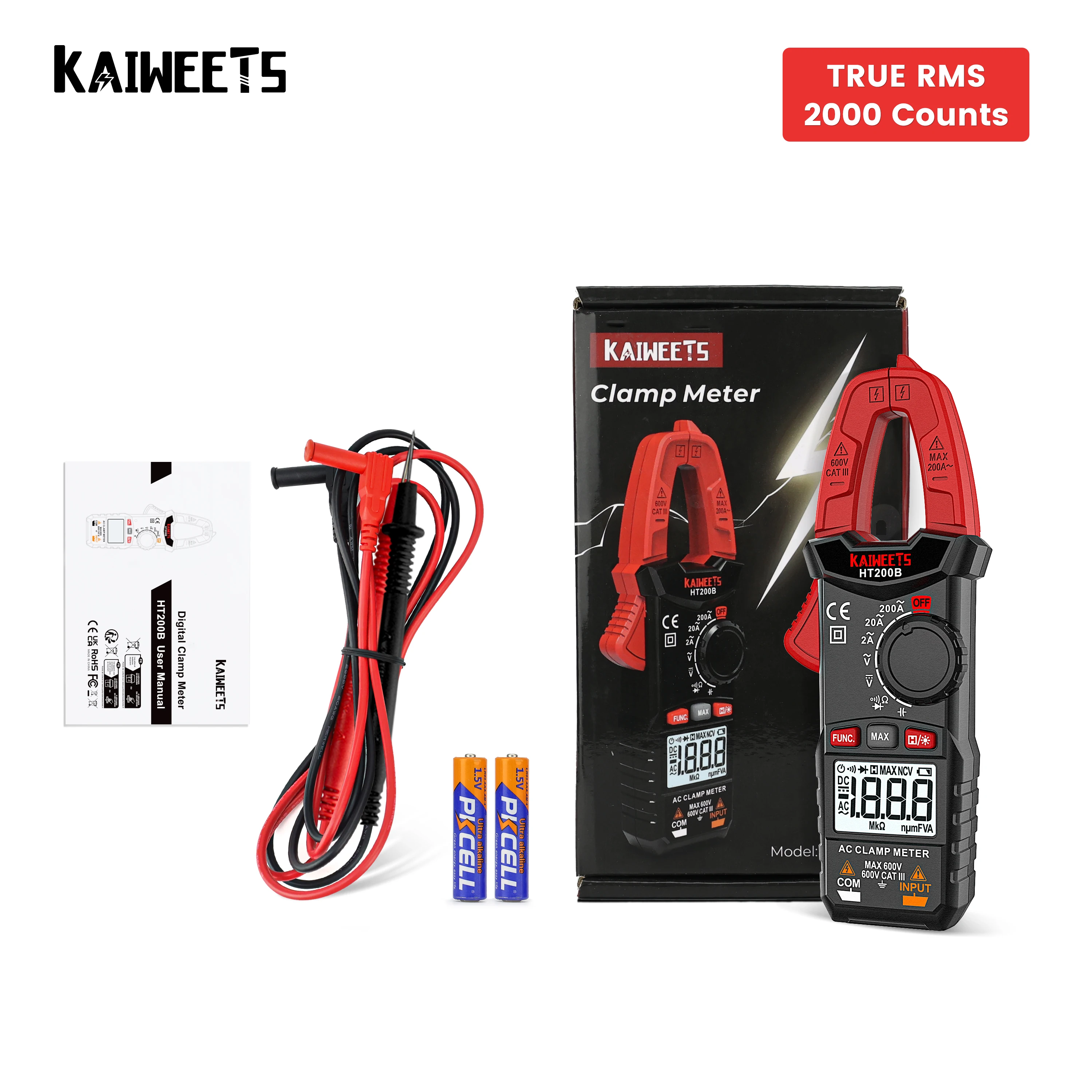 hardness testing machine KAIWEETS AC DC Digital Clamp Meter Multimeter Pinza Amperimetrica True RMS High Precision Capacitance NCV Ohm Hz Tester wind anemometer