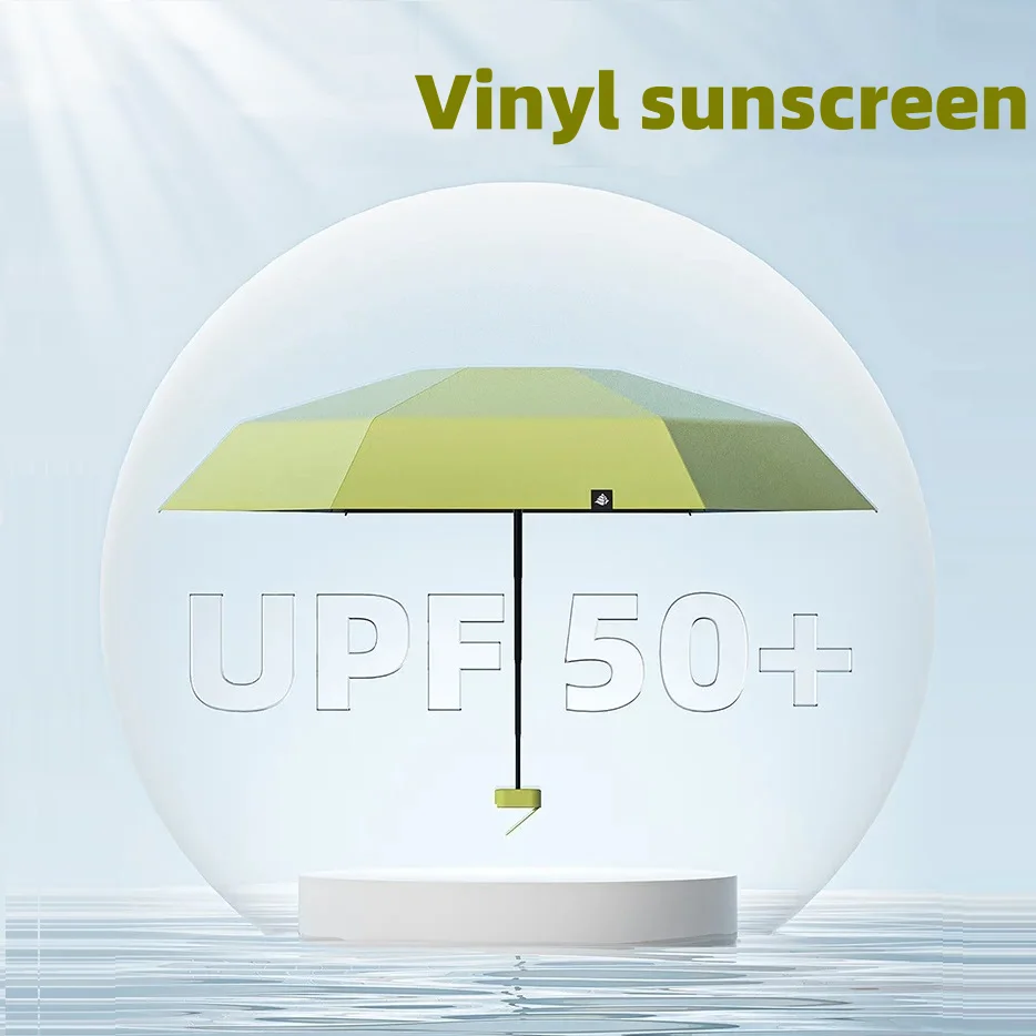 UPF50+ Mini Folding Umbrella Vinyl Sun Shade Ultraviolet Protection Capsule Parasol
