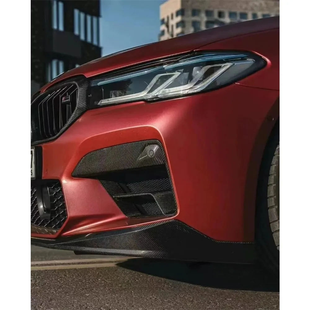 BMW F90 LCI 스타일 M5 2021 전용  드라이 탄소 섬유 프론트 범퍼, 공기 흡입구 측면 공기 흡입구 안개등 프레임 트림