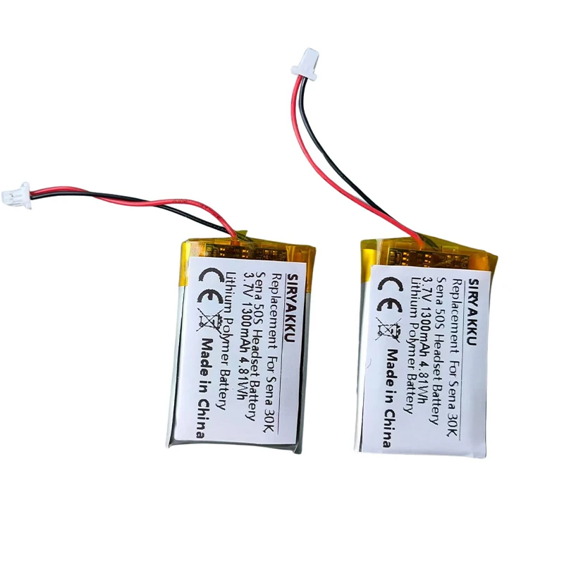 Batteria Ricaricabile 3.7V 1300Mah Per Sena 30K Sena 50S Sena 50S Sp75 S7A-Sp75 Auricolare Bluetooth Per Moto, Interfono Per Casco