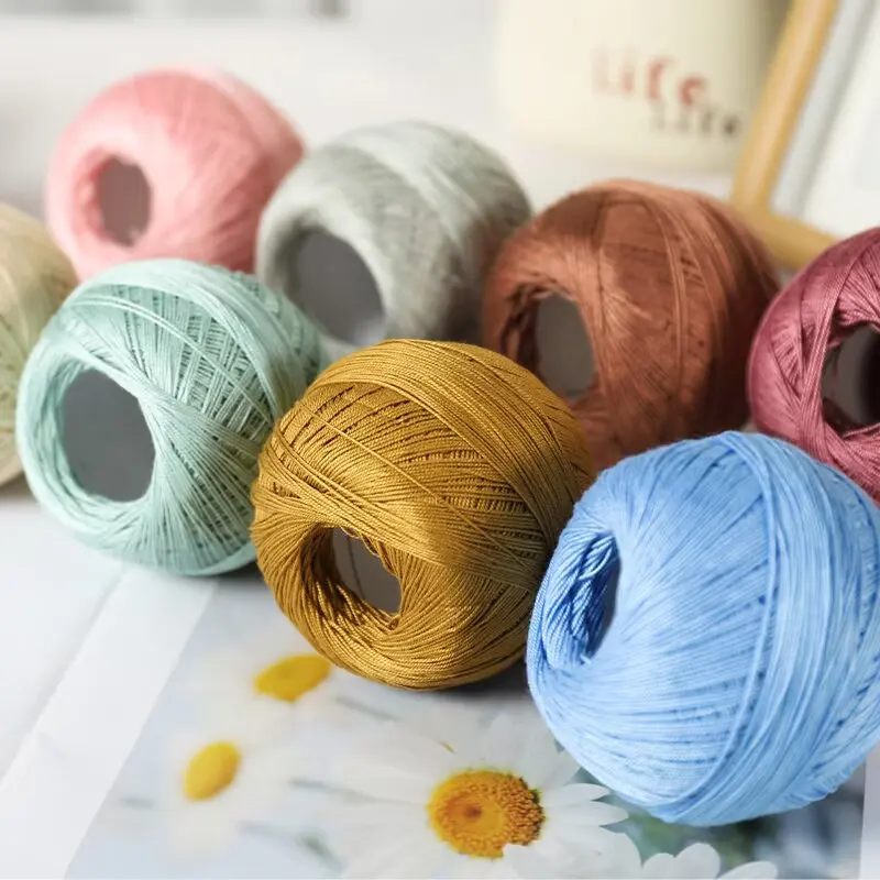 No. 7 Lace Thread Thin Summer Crochet Yarn Bamboo Fiber Linen High Twist Thin Thread Handmade DIY Materials Used for Making Crocheted Summer Thin Hollow Sweater Scarf Shawl Hat Tablecloth Sofa Cover Sandals and Other Clothing Yarn Balls 1 Bag = 300g=6 2