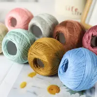 No. 7 Lace Thread Thin Summer Crochet Yarn Bamboo Fiber Linen High Twist Thin Thread Handmade DIY Materials Used for Making Crocheted Summer Thin Hollow Sweater Scarf Shawl Hat Tablecloth Sofa Cover Sandals and Other Clothing Yarn Balls 1 Bag = 300g=6 2