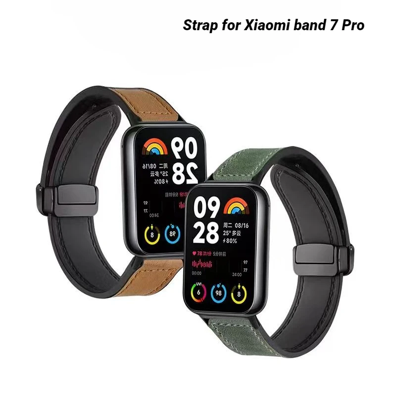 

Ремешок из коровьей кожи для Mi band 7 pro, спортивный браслет для наручных часов Xiaomi band 7 Pro, с чехлом для женщин и мужчин, браслет для смарт-часов
