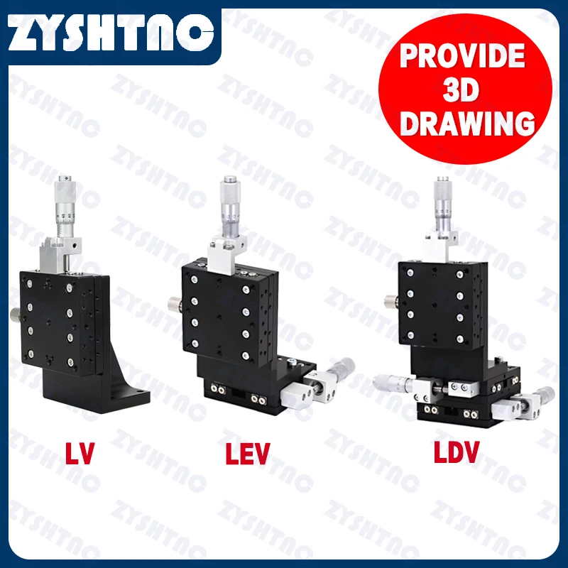 Z 축 LV40/60/80 XYZ 축 LDV60/80 수동 변위 수직 리프트 미세 조정 플랫폼 크로스 가이드 선형 스테이지 ...