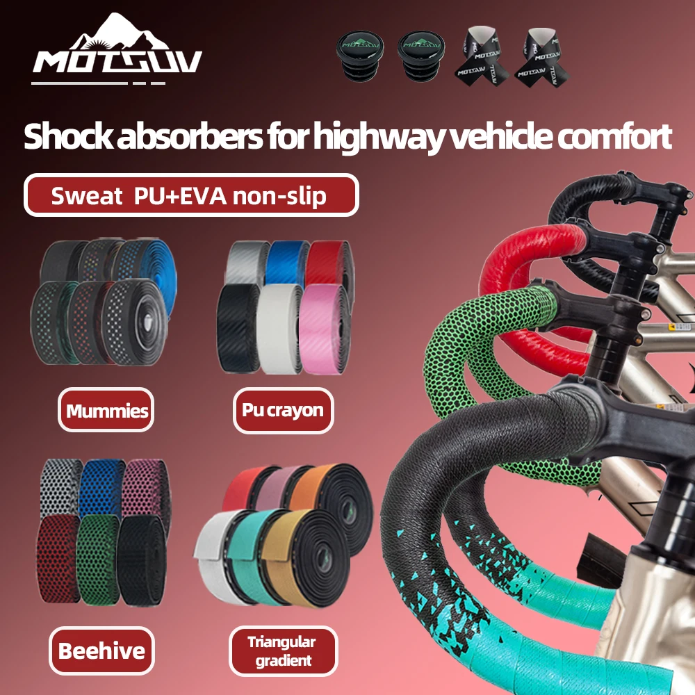 Bicycle Accessories MOTSUV Bicycle Handlebar Strap MTB Road Bike Handle Tape Non-Slip PU+PVE Belt Tape Handbar Protection Cover