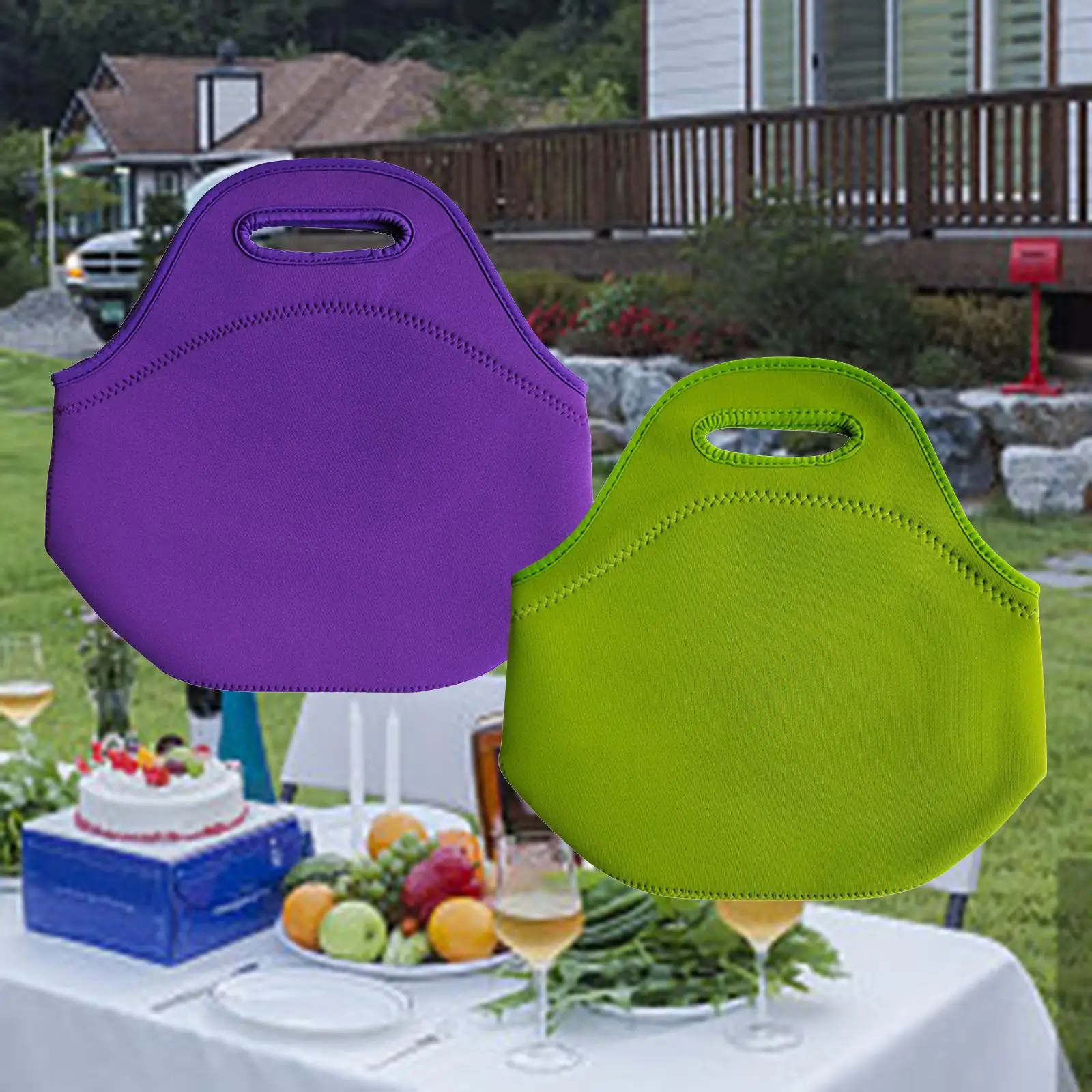 Picnic Bag Grocery Container Neoprene Water Resistant Reusable Large tote bag Picnic Outdoor Shopping