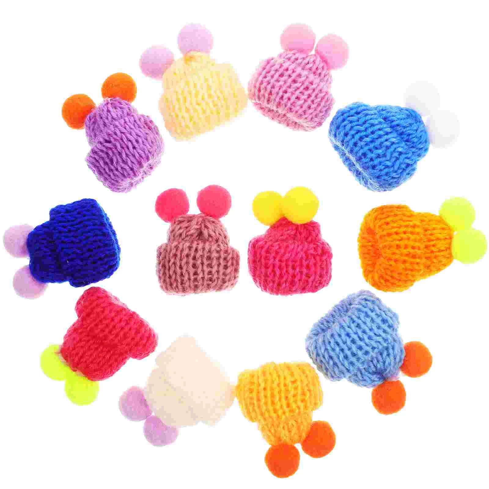 

50 Pcs Mini Beanie Hat Ornaments to Weave Christmas Hats Knitting Decorations Snowman Yarn DIY Supplies