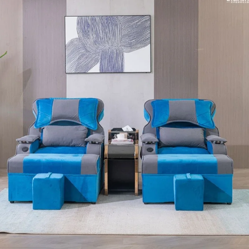

Electric Massage Pedicure Chairs Velvet Luxury Makeup Professional Pedicure Chairs Lounge Armchairs Poltrone Furniture MR50PC