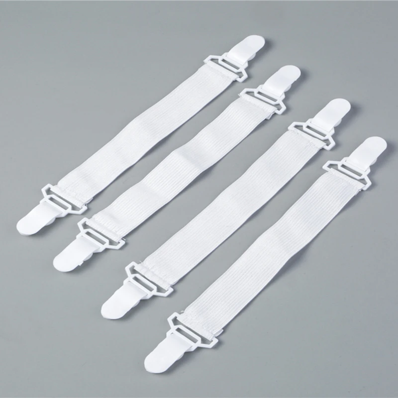 4Pcs/set Elastic Bed Sheet Grippers Double Head Clips Gripper Holder Suspender Bed Sheet Fasteners Adjustable Length 15-30cm bed sheet holder bed sheet clips sheet clips