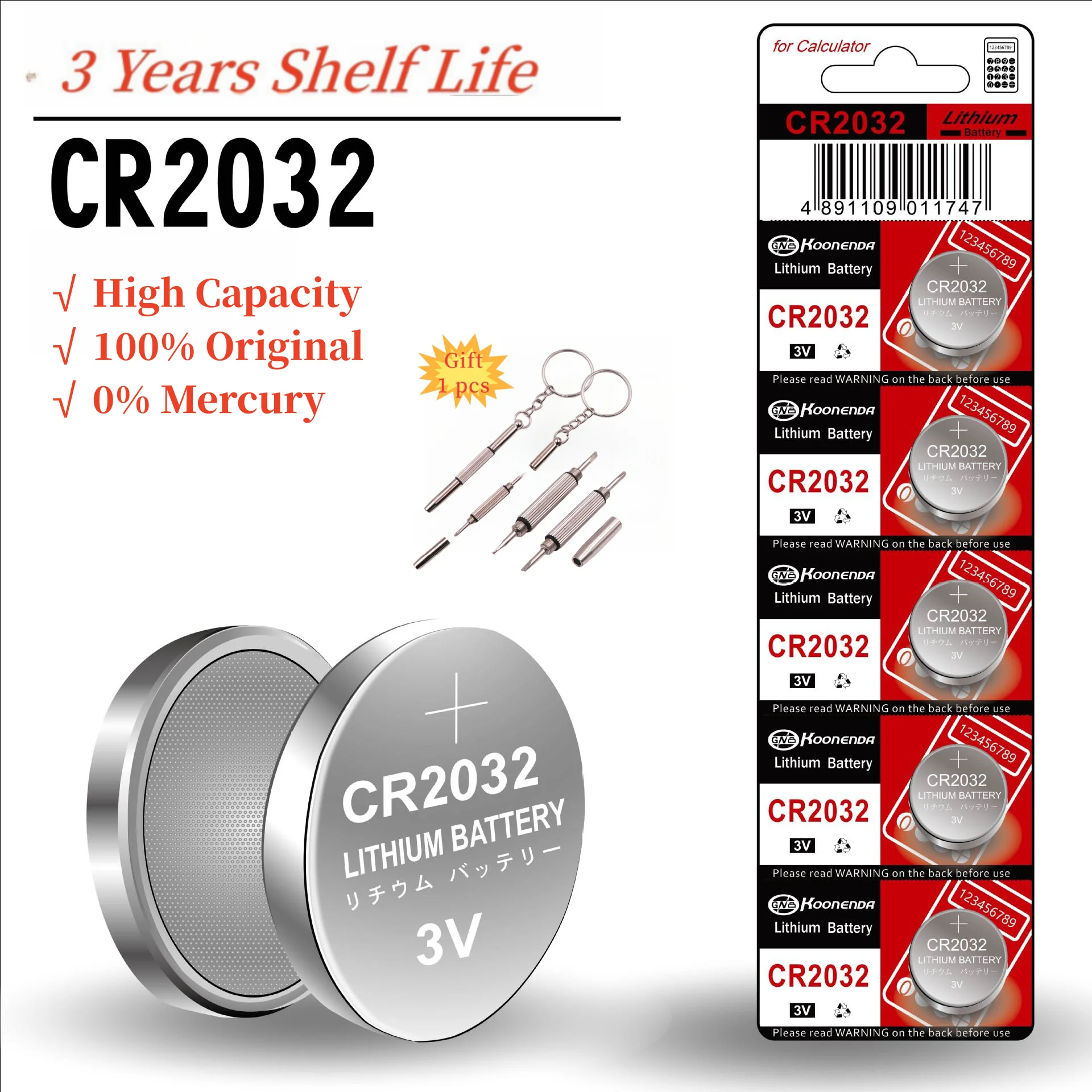 New 1050pcs CR2032 Batteries alkaline 3V nonrechargeable lithium