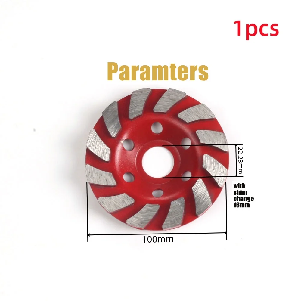 1/2 Pack Diamond Cup Wheel 4 Inch Concrete Turbine Diamond Cup Wheel Heavy Duty Angle Grinder Wheel