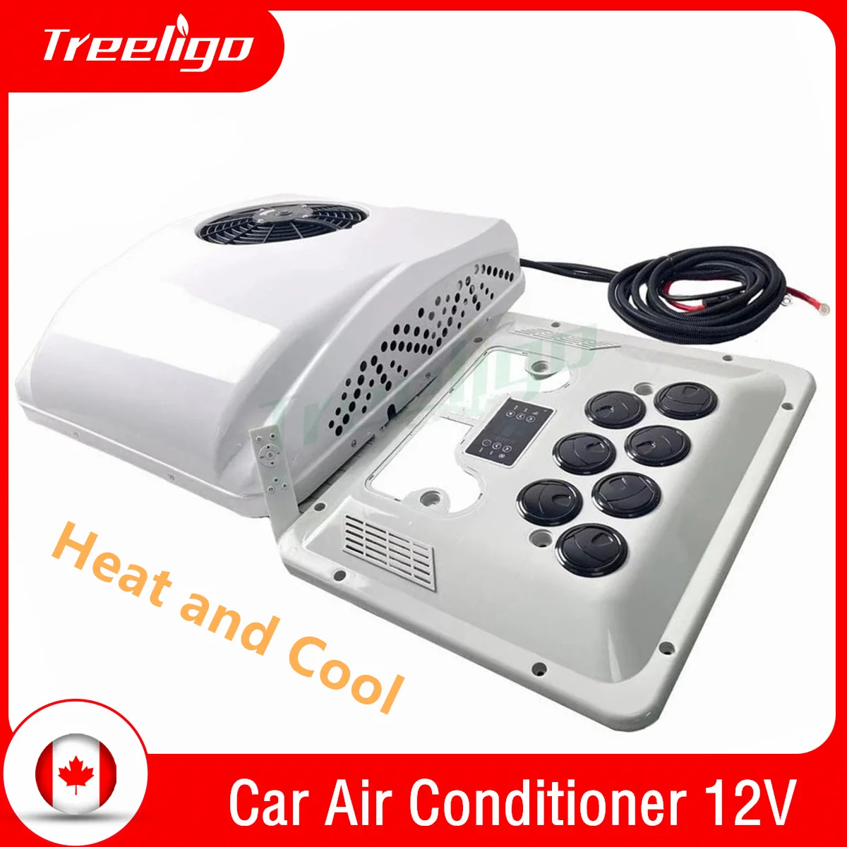 

Treeligo 12V Motorhome RV Rooftop Electric Air Conditioner Heat and Cool Truck Camper Van Caravan Parking Air Conditioning 24v