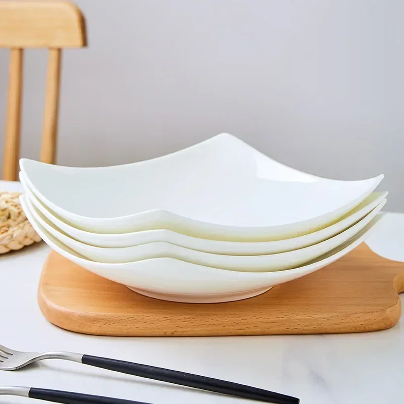 Porcelain Tableware Dishes Plates Dinner Set Luxury Plates Table Home Camping Backgrounds Square Vajillas Kitchen Utensils