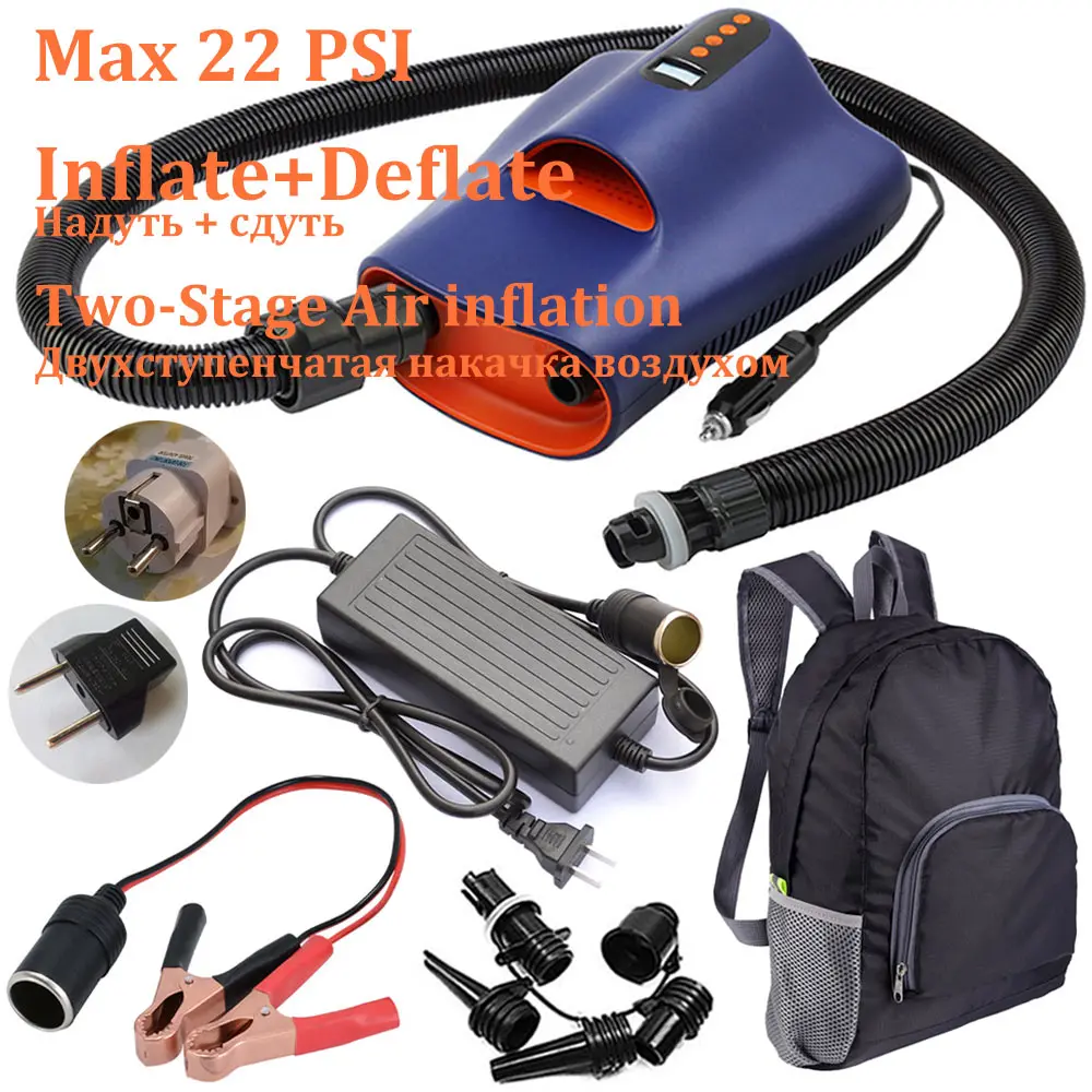 12V SUP Board Pump Max 22PSI Inflatable Pump Electric Air Pump for