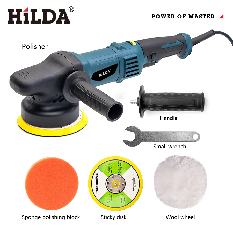 980W Car Polishing Machine 5inch Orbit Dual Action Auto Polisher Variable Speed Waxing Machine