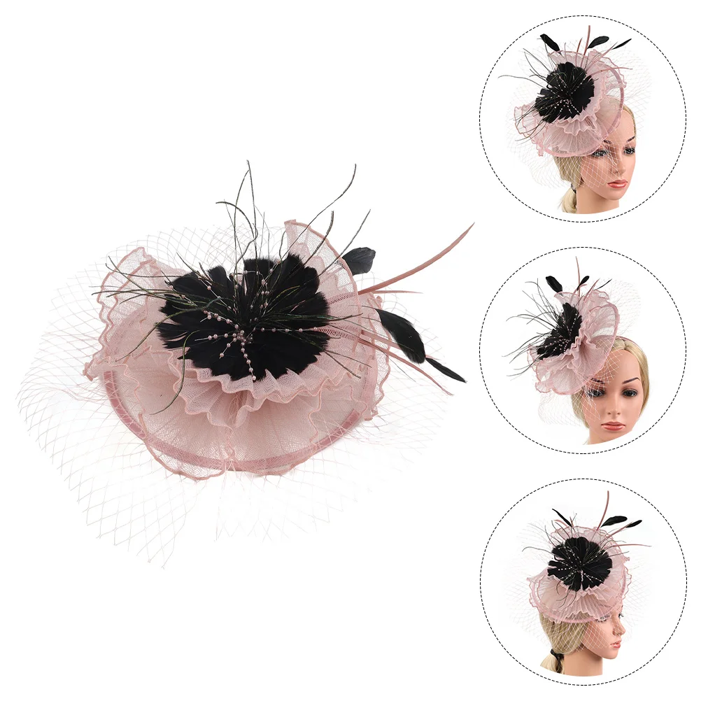

Fascinator Hat Women Garden Tea Party Hat Hair Band Hair Clip Wedding Mesh Plume Hair Clip