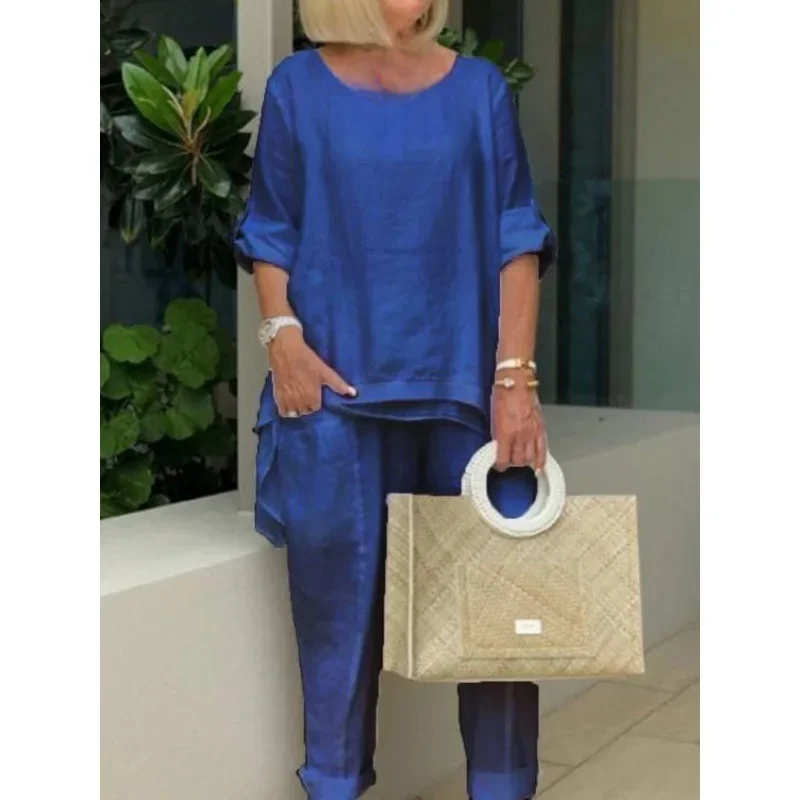 Plus Size 2022 New Women's Loose-fit Casual Suit S...