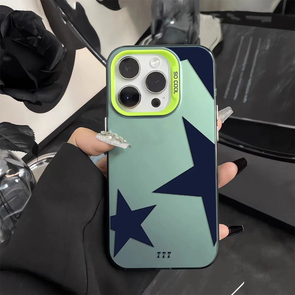 Cool Black Leopard Print Star Matte Phone Case