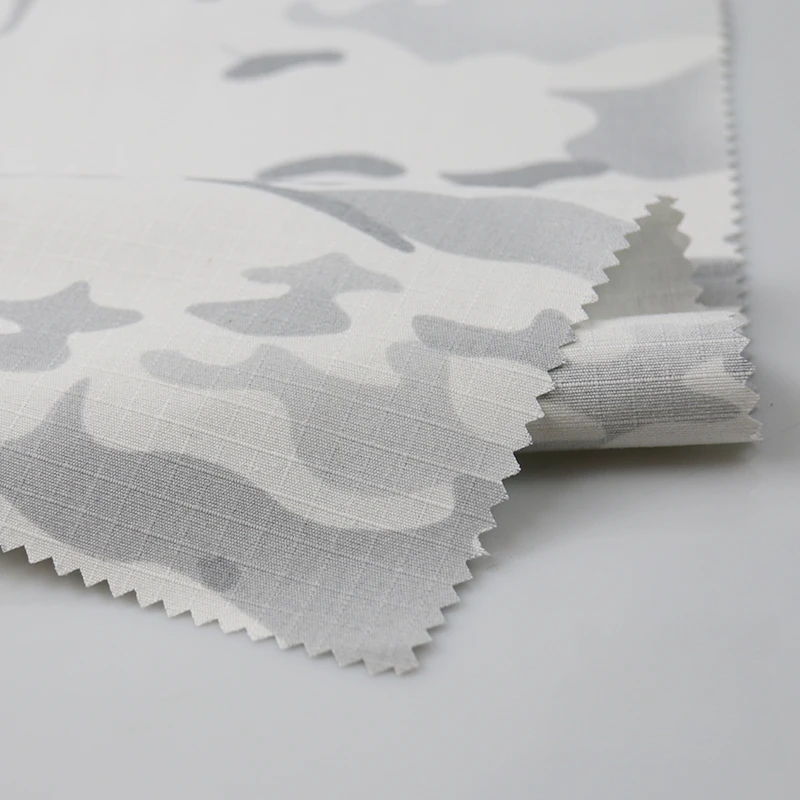 

White Snow camouflage Fabric 65% Polyester 35% Cotton TC Plaid Fabric Wear-resistant DIY Tactical Military Uniform