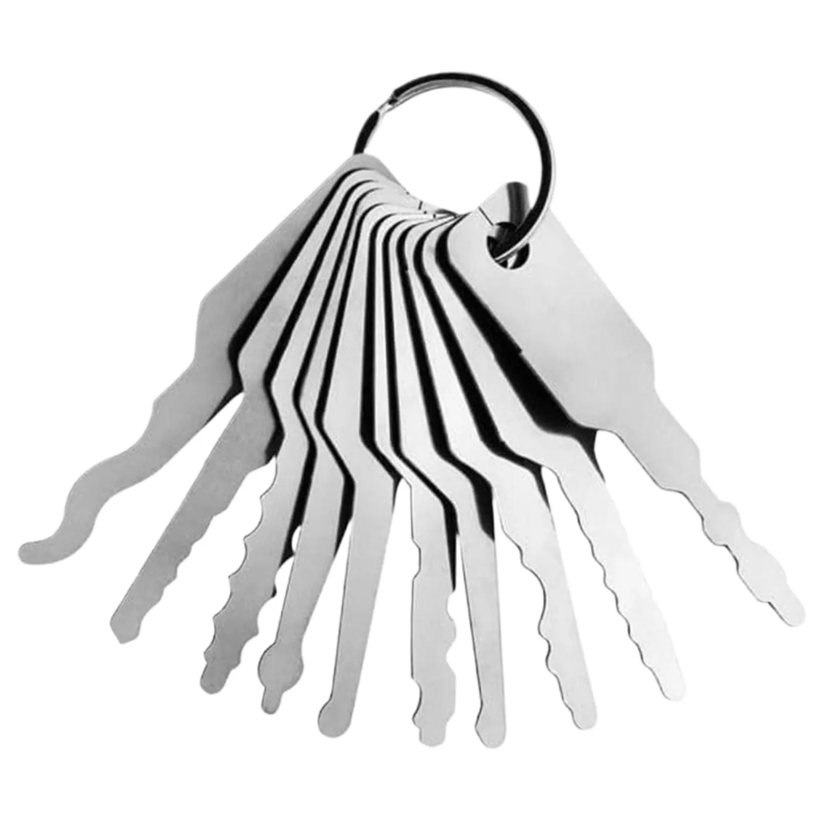10pcs Stainless Steel Keys,Master Keys Replacement Skeleton Lock Pick Set,Multiple Shapes Emergency Tool For Bathroom Locks Car