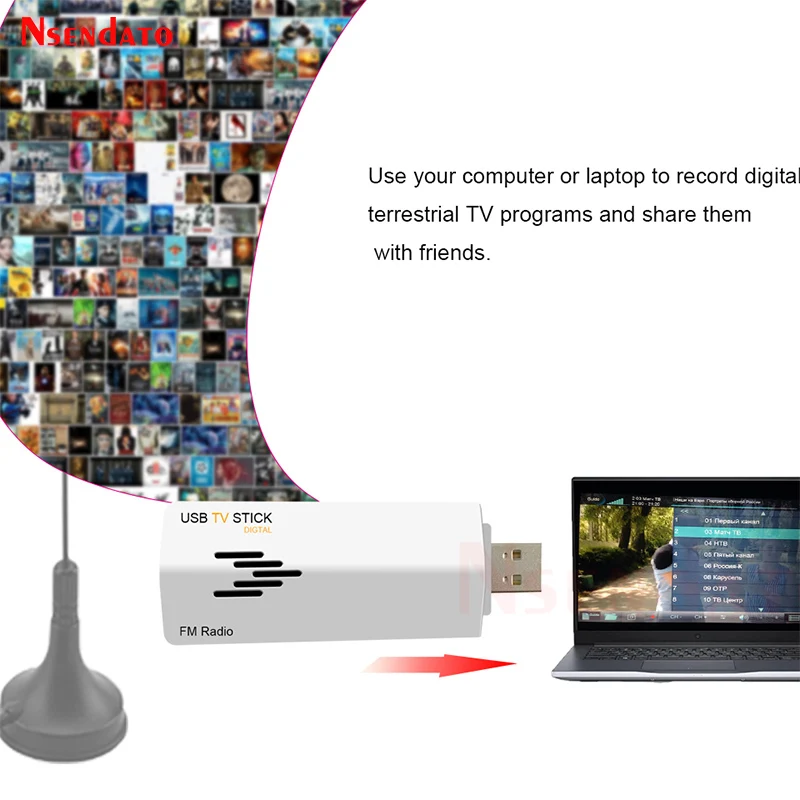 USB2.0 Analog FM Radio TV Stick for Worldwide USB 2.0 TV Tuner Receiver with Remote Control for PC Laptop,Free Shipping