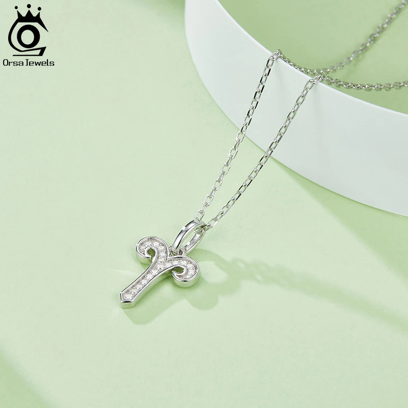 

ORSA JEWELS кольцо блестящий Aries камень Муассанит кулон 925 стерлингового серебра D Цвет VVS синтетический бриллиант ожерелья ювелирных изделий SMN56